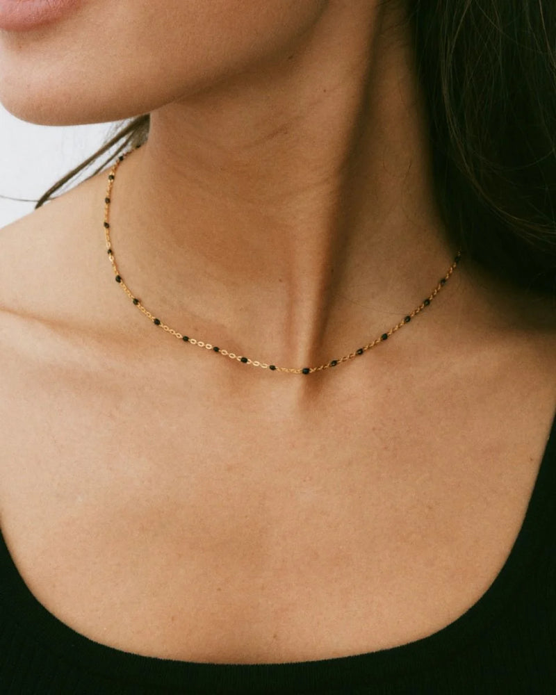 Edblad Perlina Chain Necklace - Black/Gold