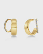 Edblad Plie Hoops Double Gold Earrings - Gold