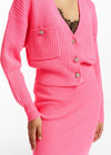 Essentiel Antwerp Essai Ribbed Knitted Cardigan - Neon Pink