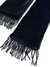 Nooki Tuxedo Skinny Velvet Scarf - Black