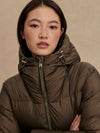 Varley Katya Long Down Puffer Coat - Dark Olive Metallic