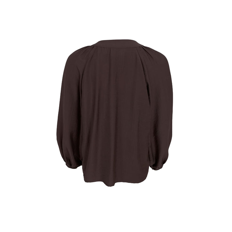 Black Colour Luisa Blouse - Coffee