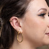 Scream Pretty Black Stone Single Flat Back Earring - Gold