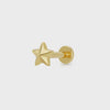Scream Pretty Faceted Star Single Flat Back Earring - Gold