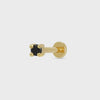 Scream Pretty Black Stone Single Flat Back Earring - Gold