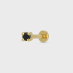 Scream Pretty Black Stone Single Flat Back Earring - Gold