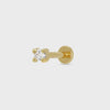 Scream Pretty Clear Stone Single Flat Back Earring - Gold