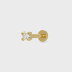 Scream Pretty Clear Stone Single Flat Back Earring - Gold