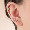 Scream Pretty Helix Curve Sparkling Single Flat Back Earring - Gold