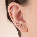 Scream Pretty Helix Curve Sparkling Single Flat Back Earring - Gold