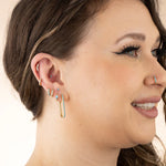 Scream Pretty Helix Curve Sparkling Single Flat Back Earring - Gold