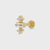 Scream Pretty Jessica Baguette Single Flat Back Earring - Gold
