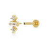 Scream Pretty Jessica Baguette Single Flat Back Earring - Gold
