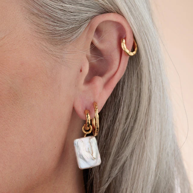 Scream Pretty Limited Edition Molten Huggie Earrings - Gold