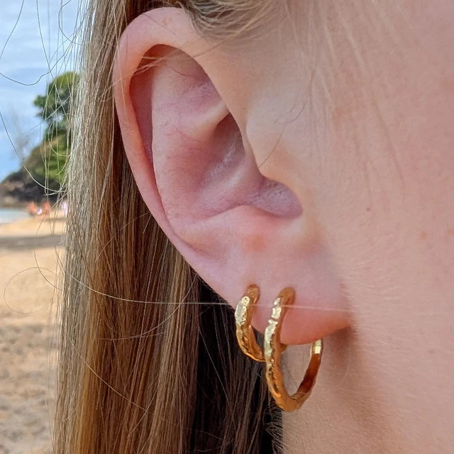 Scream Pretty Limited Edition Molten Huggie Earrings - Gold