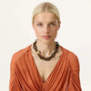Vanessa Baroni Turtle Necklace Short -  Dark Brown Marble