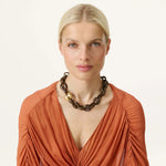 Vanessa Baroni Turtle Necklace Short -  Dark Brown Marble
