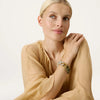 Vanessa Baroni Flat Chain Bracelet Bi-Color With Gold - Light Olive-Snow Green Marble