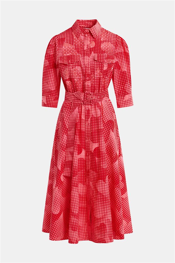 Essentiel Antwerp Hingy Embellished Midi Dress - Red/Coral