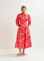 Essentiel Antwerp Hingy Embellished Midi Dress - Red/Coral