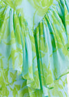 Essentiel Antwerp Honolulu Asymetrical Midi Dress - Lime Green/Blue
