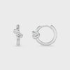 Orelia Polished Knot Huggie Hoop Earrings - Silver