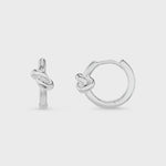 Orelia Polished Knot Huggie Hoop Earrings - Silver