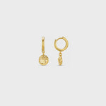 Orelia Molten Coin Huggie Hoop Earrings - Gold