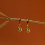 Orelia Molten Coin Huggie Hoop Earrings - Gold