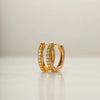 Orelia Pavé Huggie Hoop Earrings - Gold