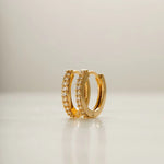 Orelia Pavé Huggie Hoop Earrings - Gold