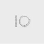 Orelia Pavé Huggie Hoop Earrings - Silver