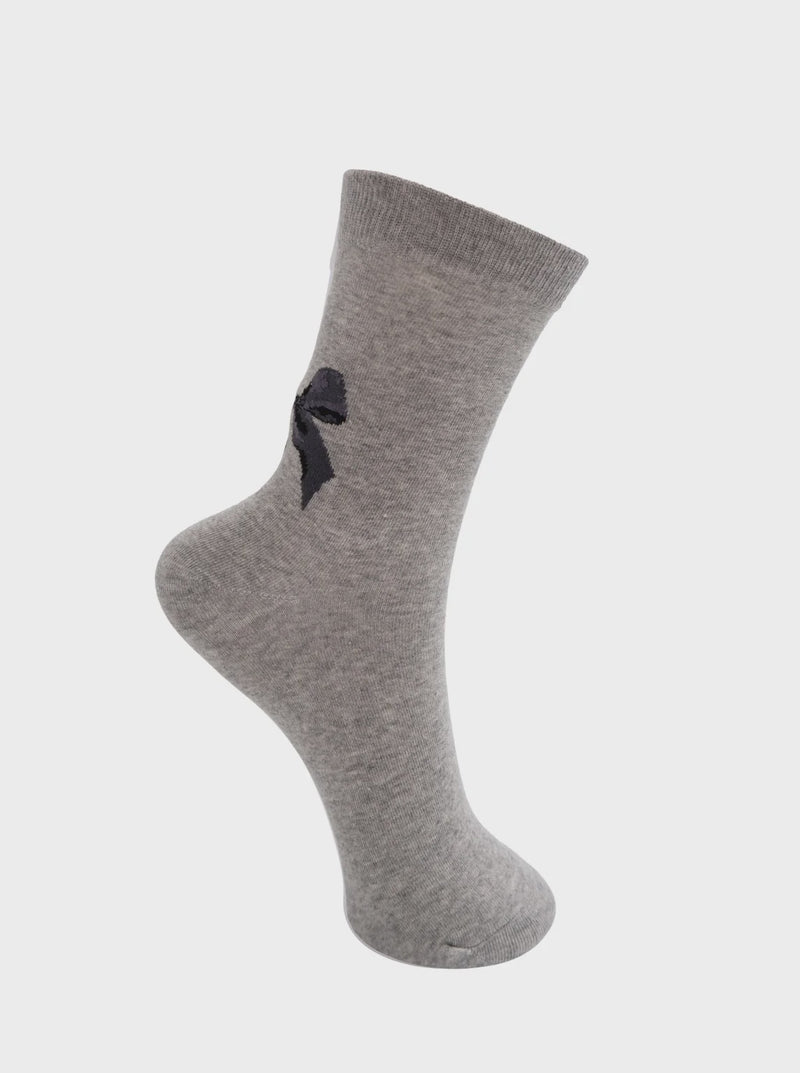 Black Colour Vandal Bow Sock - Light Grey