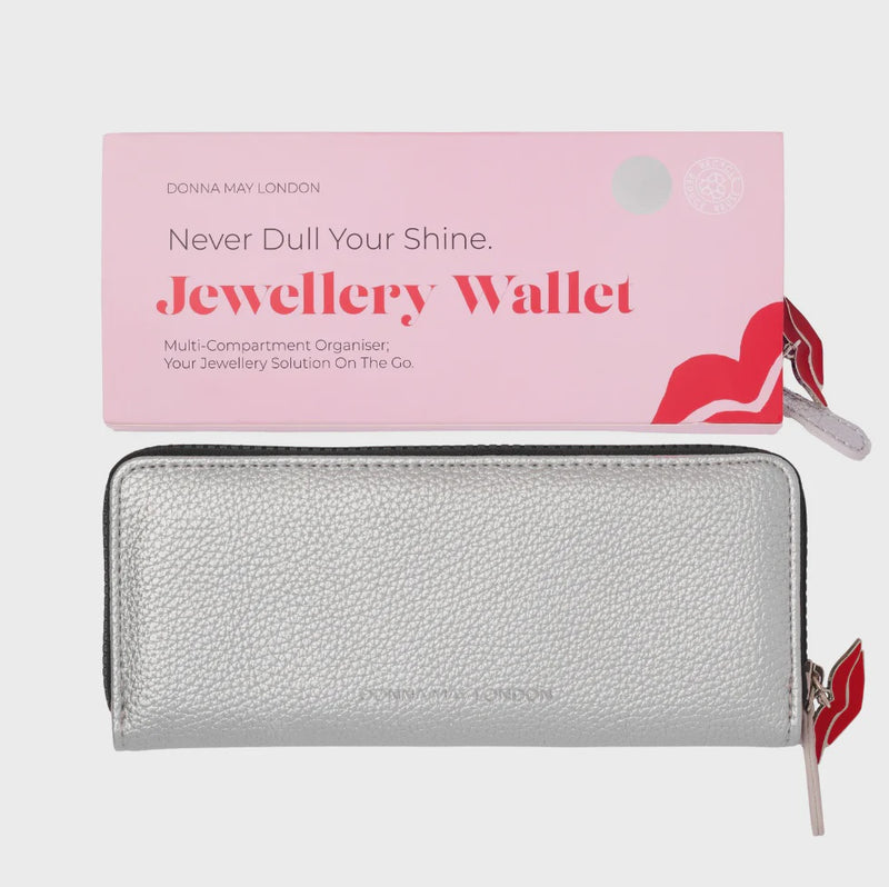 Donna May London Jewellery Wallet - Silver Faux Leather