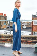 Onjenu Laurie Demi Sleeve Jumpsuit - Metallic Blue