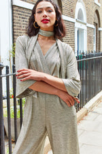 Onjenu Laurie Demi Sleeve Jumpsuit - Metallic Silver