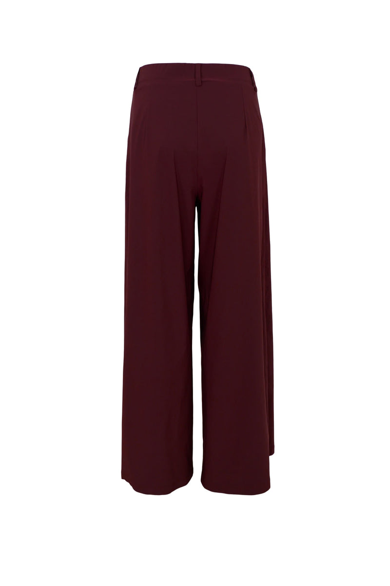 Black Colour Davina Wide Leg Pant - Plum
