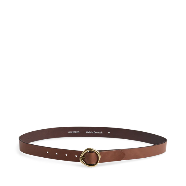MarkBerg Trinity MBG Belt - Cognac/Gold