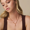 Orelia Open Link T-Bar Drop Necklace - Gold