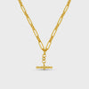 Orelia Open Link T-Bar Drop Necklace - Gold