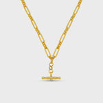 Orelia Open Link T-Bar Drop Necklace - Gold