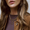 Orelia Open Link T-Bar Drop Necklace - Gold