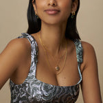 Orelia Detailed Locket 3-Row Necklace - Gold