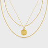 Orelia Detailed Locket 3-Row Necklace - Gold