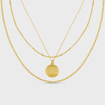 Orelia Detailed Locket 3-Row Necklace - Gold