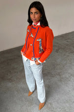 Never Fully Dressed Giraffe Knit Cardigan - Orange
