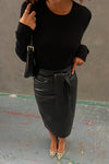NFD Vegan Leather Jaspre Skirt - Black