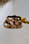 Never Fully Dressed Beaded Clutch Bag - Brown