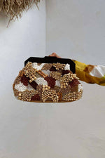 Never Fully Dressed Beaded Clutch Bag - Brown