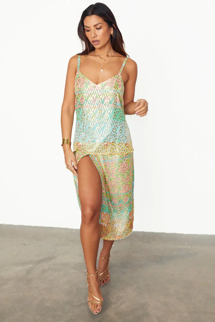 Never Fully Dressed Pastel Boho Cami Top - Multi